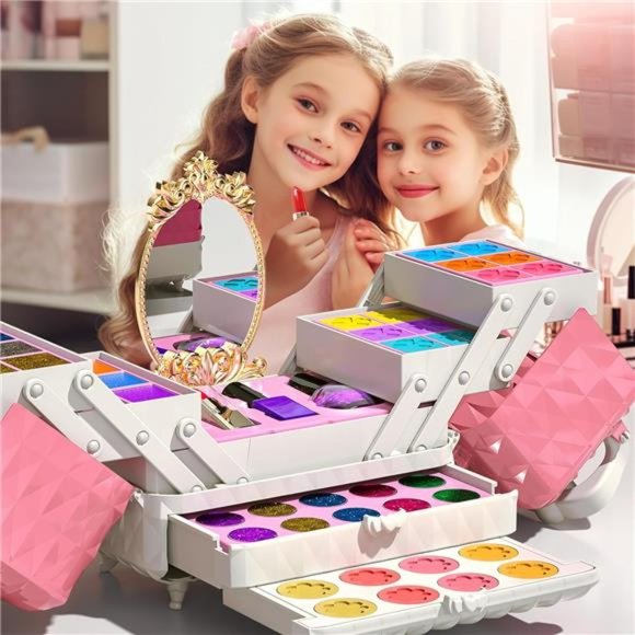 Kids Makeup Kit - 52 Pcs Pretend Makeup, Washable For Kids - Picture 2 of 7